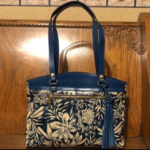 NWT-Patricia Nash-Greek Floral-Poppy Tote-Leather Tassels-Dust Bag-$249